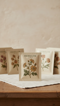 Heirloom Seed Packet Set In Botanical Prints